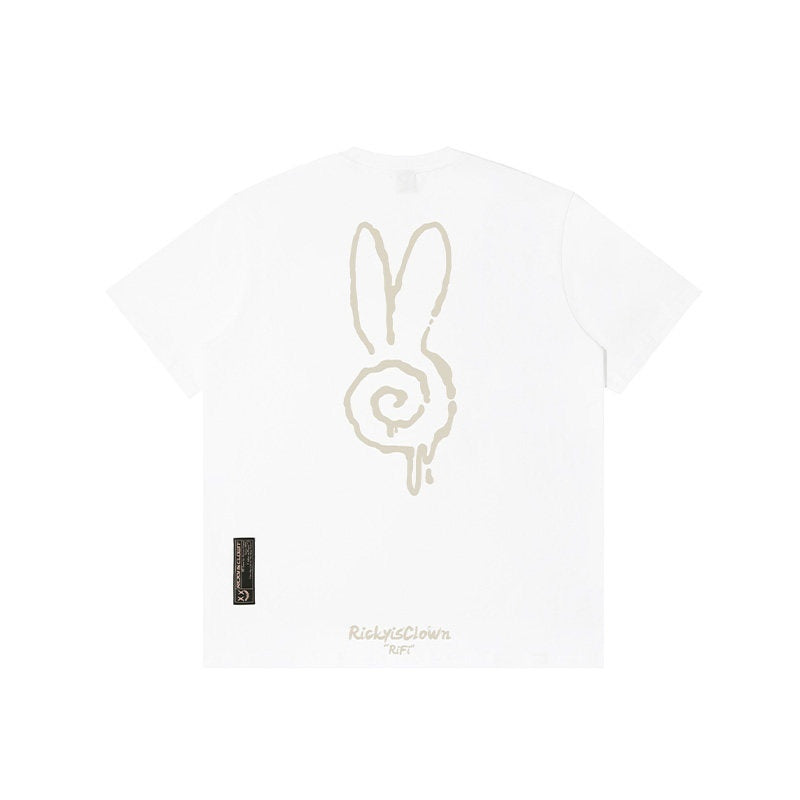 RickyisClown_Swirl_Rabbit_Animal_Print_Men's_100_Percent_Cotton_Short_Sleeve_T-shirts_MISSTT
