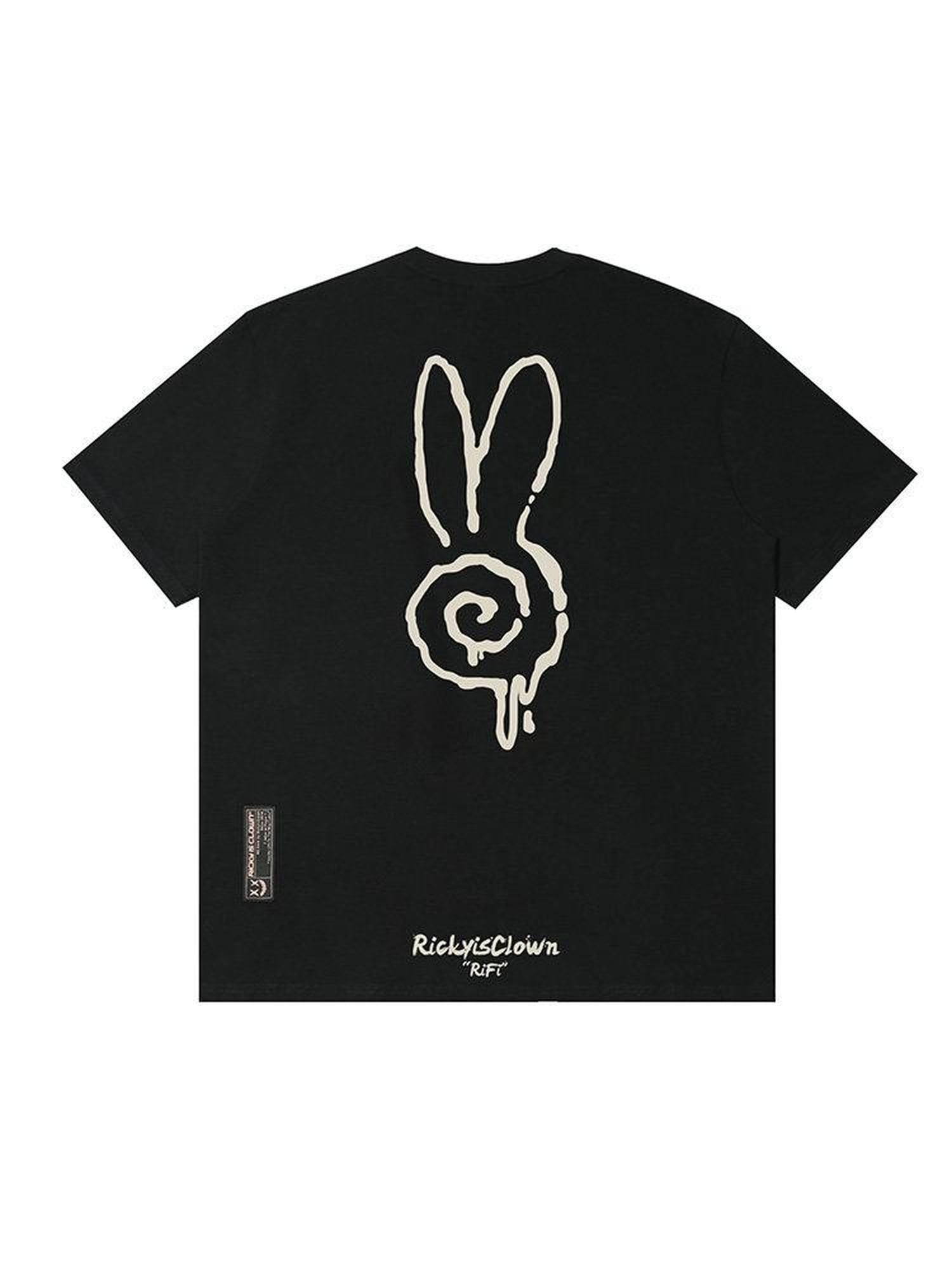 RickyisClown Swirl Rabbit Animal Print Men's 100 Percent Cotton Short Sleeve T-shirts