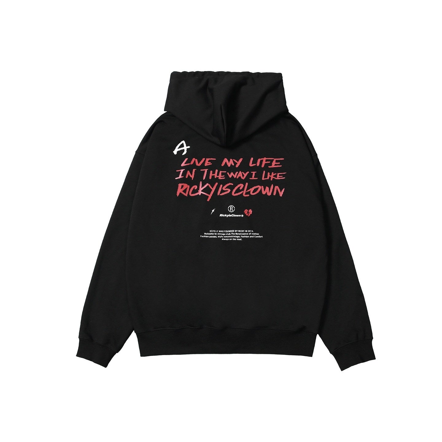 RickyisClown_Swirl_Rabbit_Black_Vinyl_Record_Print_Oversized_Men's_Pullover_Hoodies_MISSTT