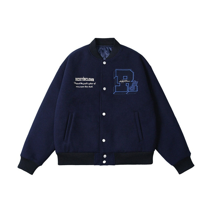 RickyisClown_Swirl_Rabbit_Embroidered_Loose_Fit_Men's_Woolen_Baseball_Jerseys_MISSTT