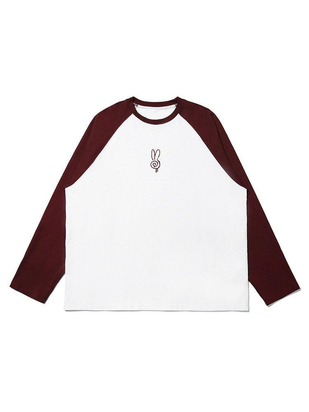 RickyisClown Swirl Rabbit Graphic Raglan Oversized Men's Long Sleeve T-shirts