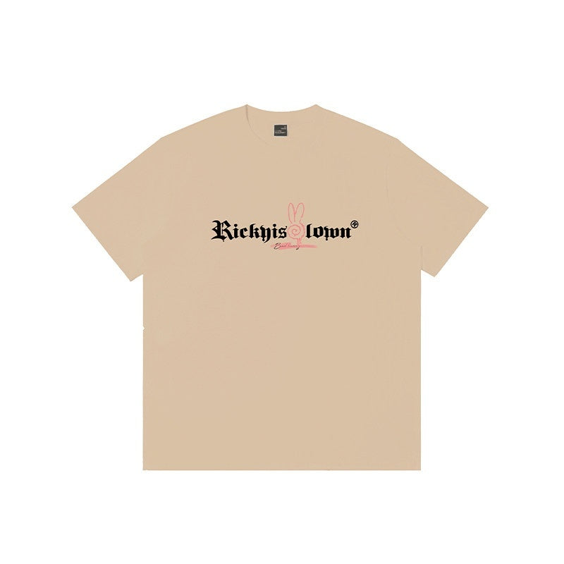 RickyisClown_Swirl_Rabbit_Letter_Print_Relaxed_Men's_Cotton_Short_Sleeve_T-shirts_MISSTT