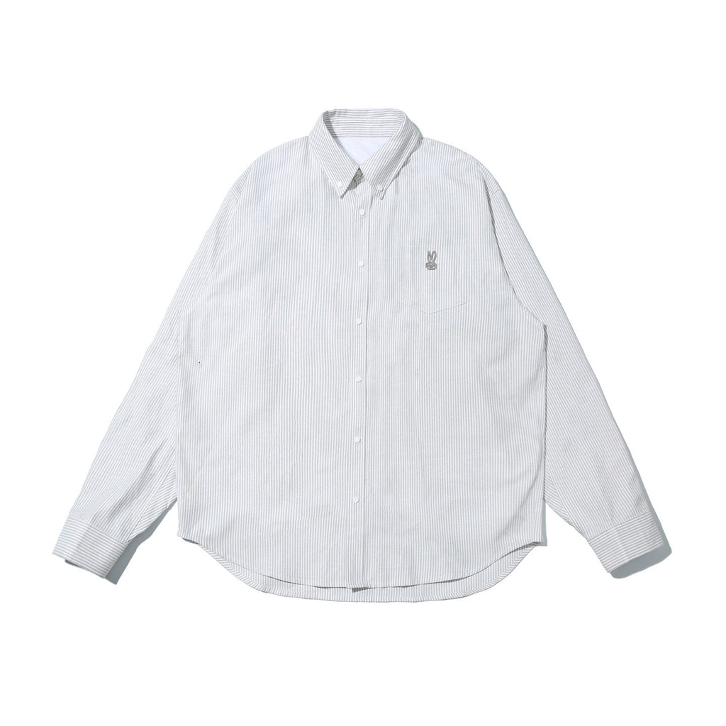 RickyisClown_Swirl_Rabbit_Print_Button_Front_Long_Sleeve_Men's_Striped_Shirts_MISSTT