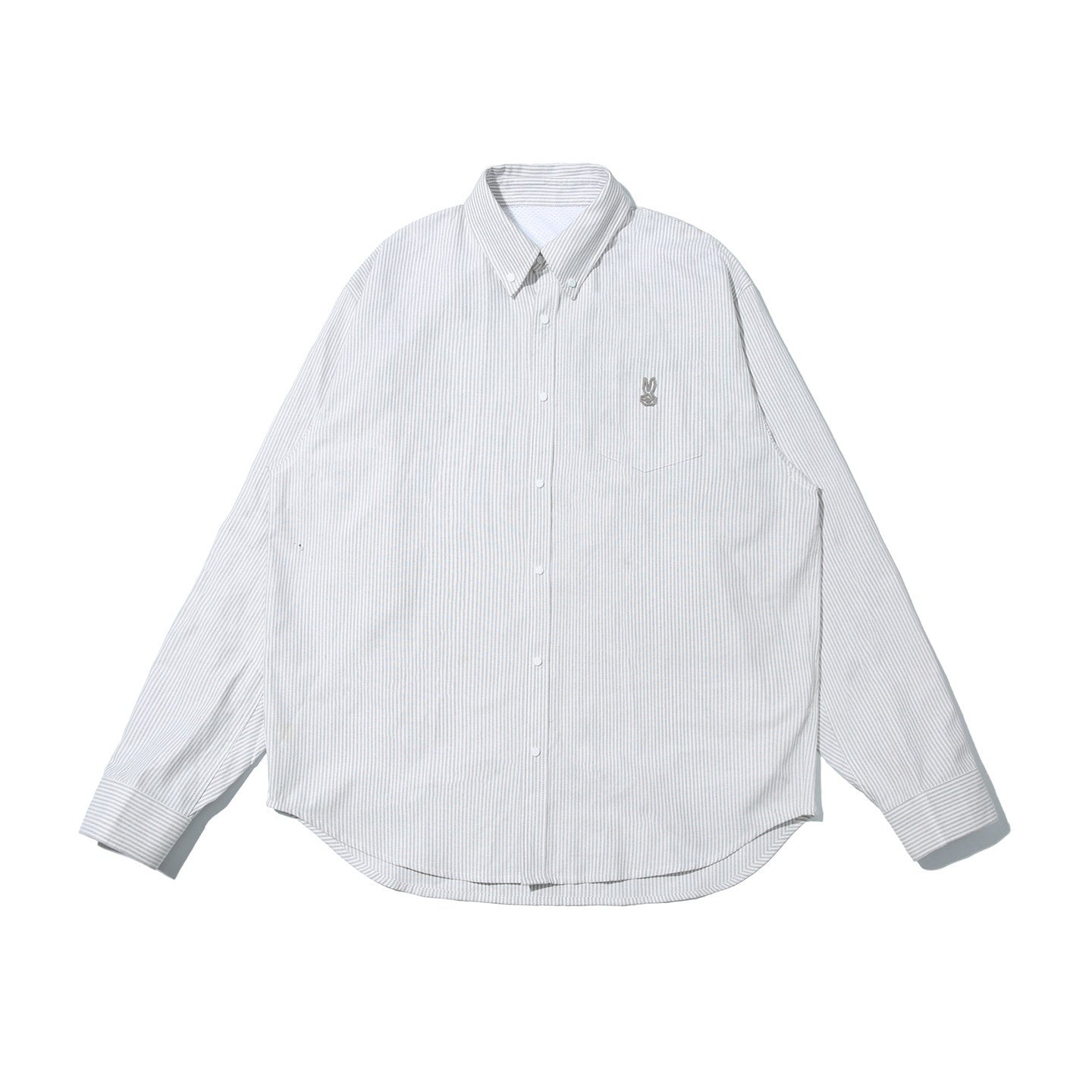 RickyisClown_Swirl_Rabbit_Print_Button_Front_Long_Sleeve_Men's_Striped_Shirts_MISSTT