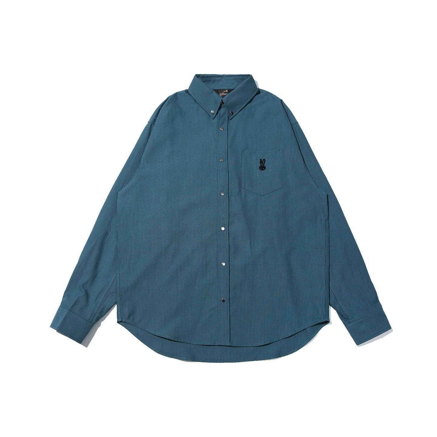 RickyisClown_Swirl_Rabbit_Print_Button_Front_Long_Sleeve_Men's_Striped_Shirts_MISSTT