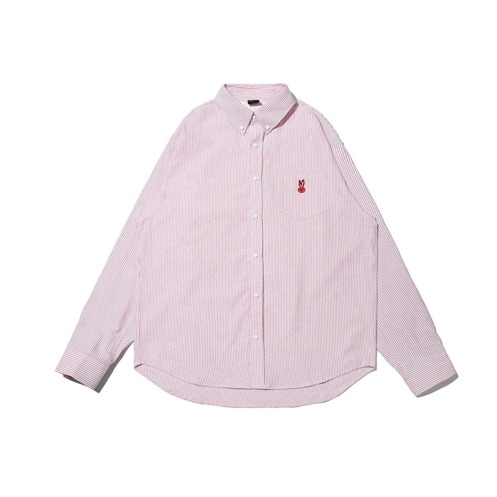 RickyisClown_Swirl_Rabbit_Print_Button_Front_Long_Sleeve_Men's_Striped_Shirts_MISSTT