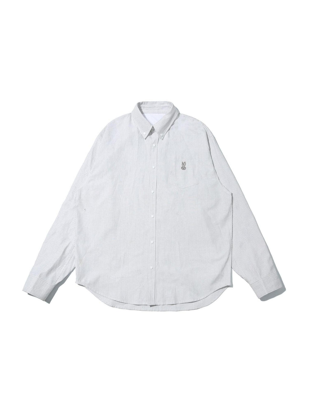 RickyisClown Swirl Rabbit Print Button Front Long Sleeve Men's Striped Shirts