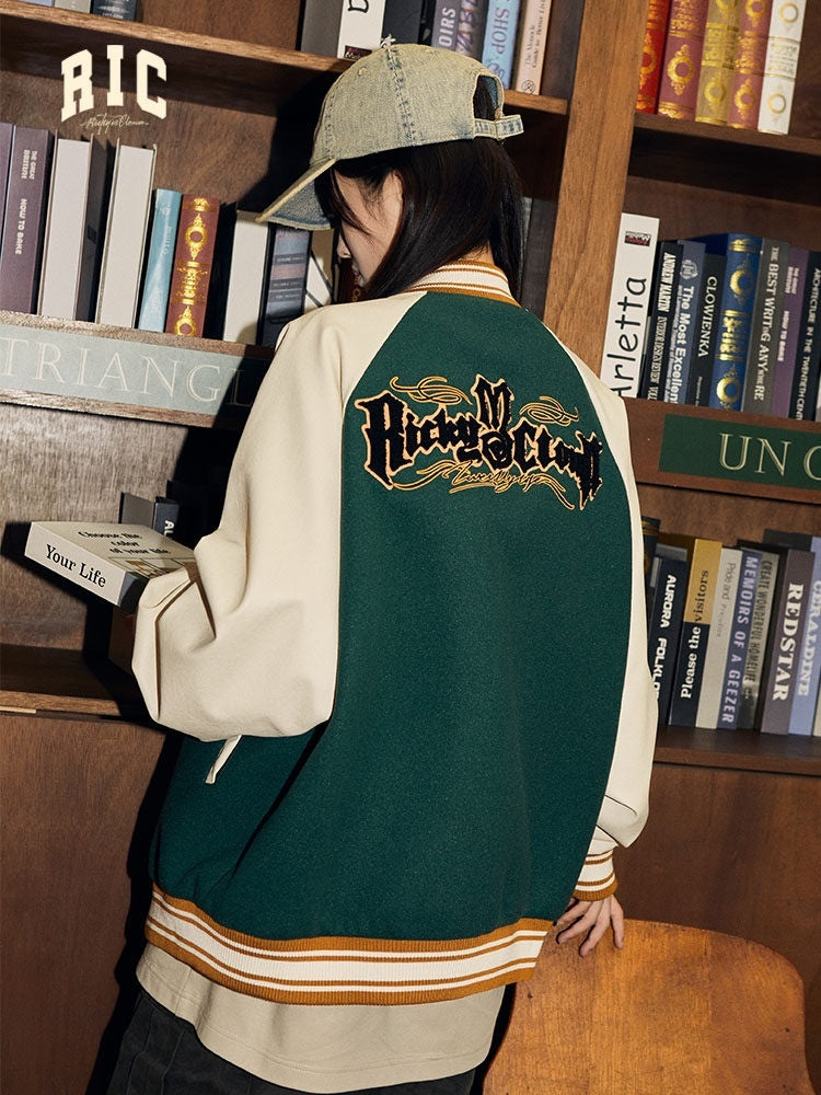RickyisClown_Swirl_Rabbit_Twin_Lotus_Embroidered_Men's_Baseball_Style_Leather_Jackets_MISSTT