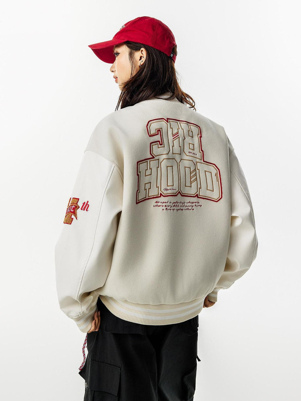 RickyisClown Terry Embroidery Colorblock Pu Leather Patchwork Men's Baseball Jerseys
