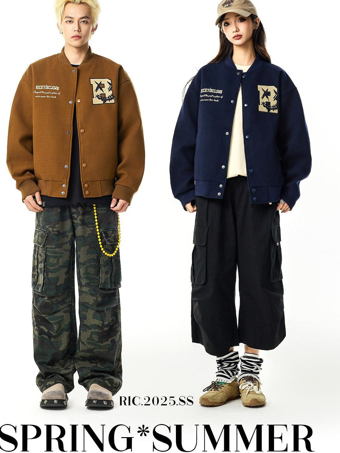 RickyisClown Torn Smile Embroidered Loose Fit Men's Woollike Polyester Baseball Jerseys