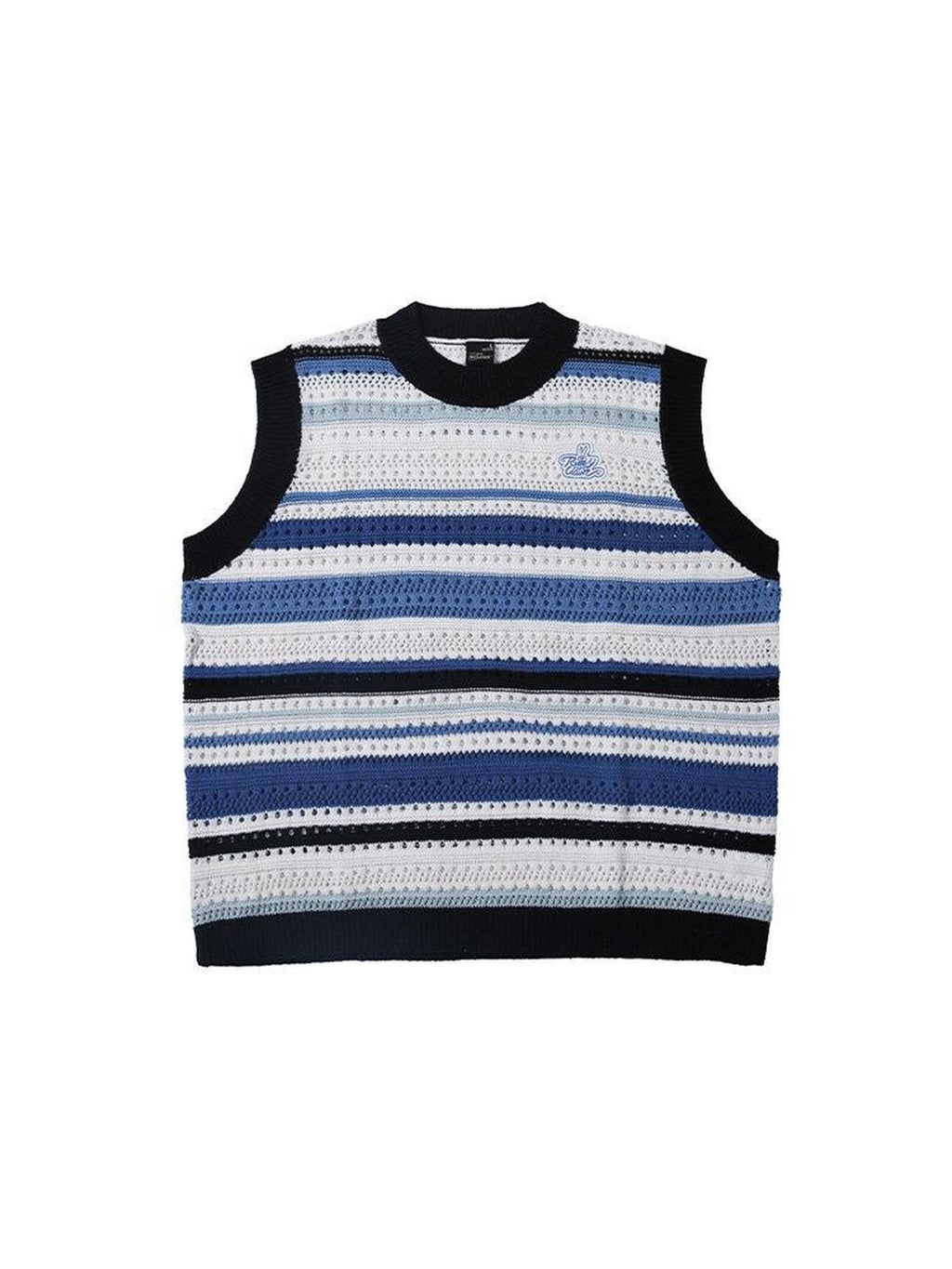 RickyisClown Trendy Round Neck Loose Fit Knit Pullover Men's Cotton Blend Sweater Vests