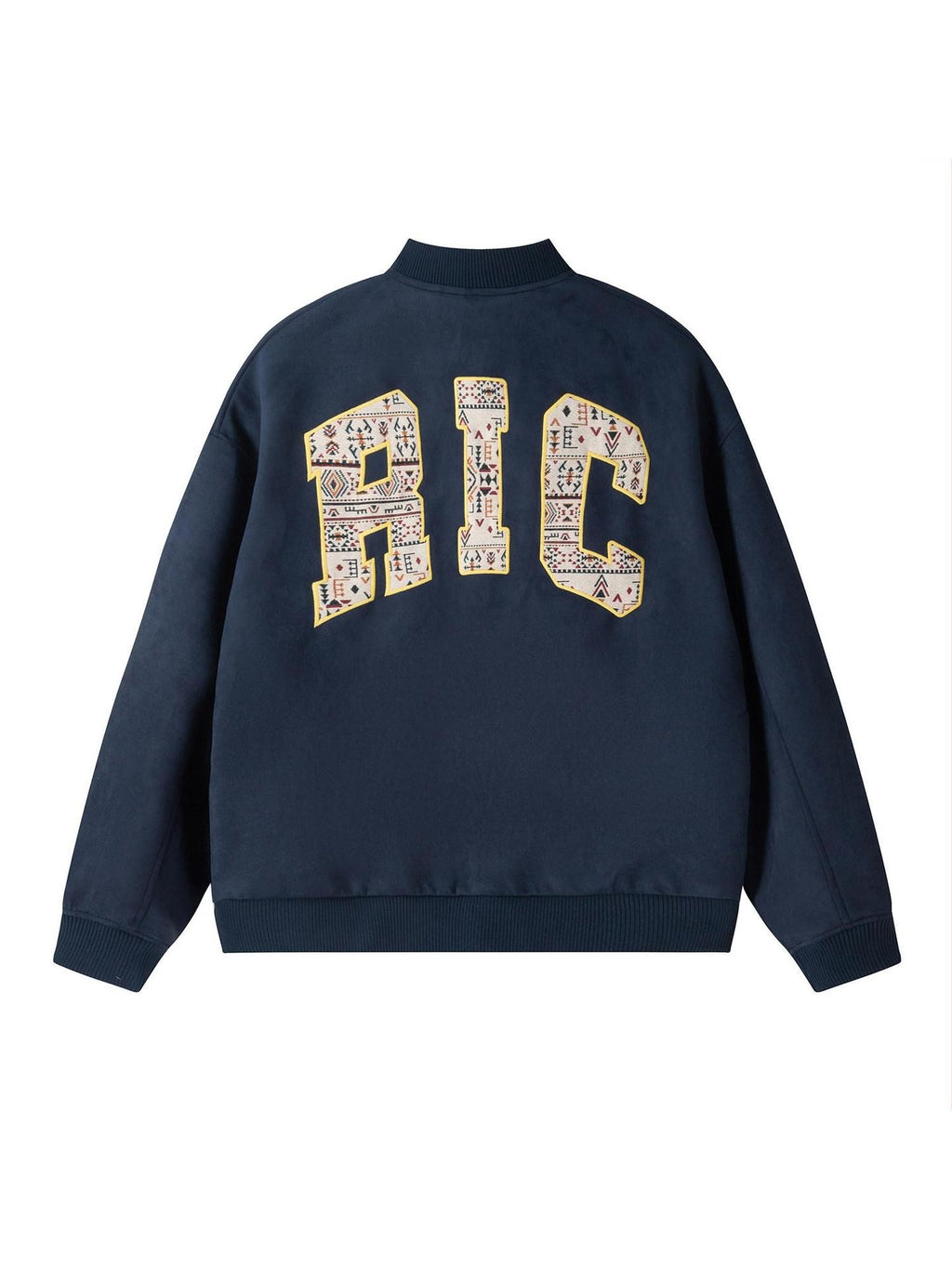 RickyisClown Tribal Applique Embroidery Ribbed Hem Men's Microsuede Baseball Jerseys