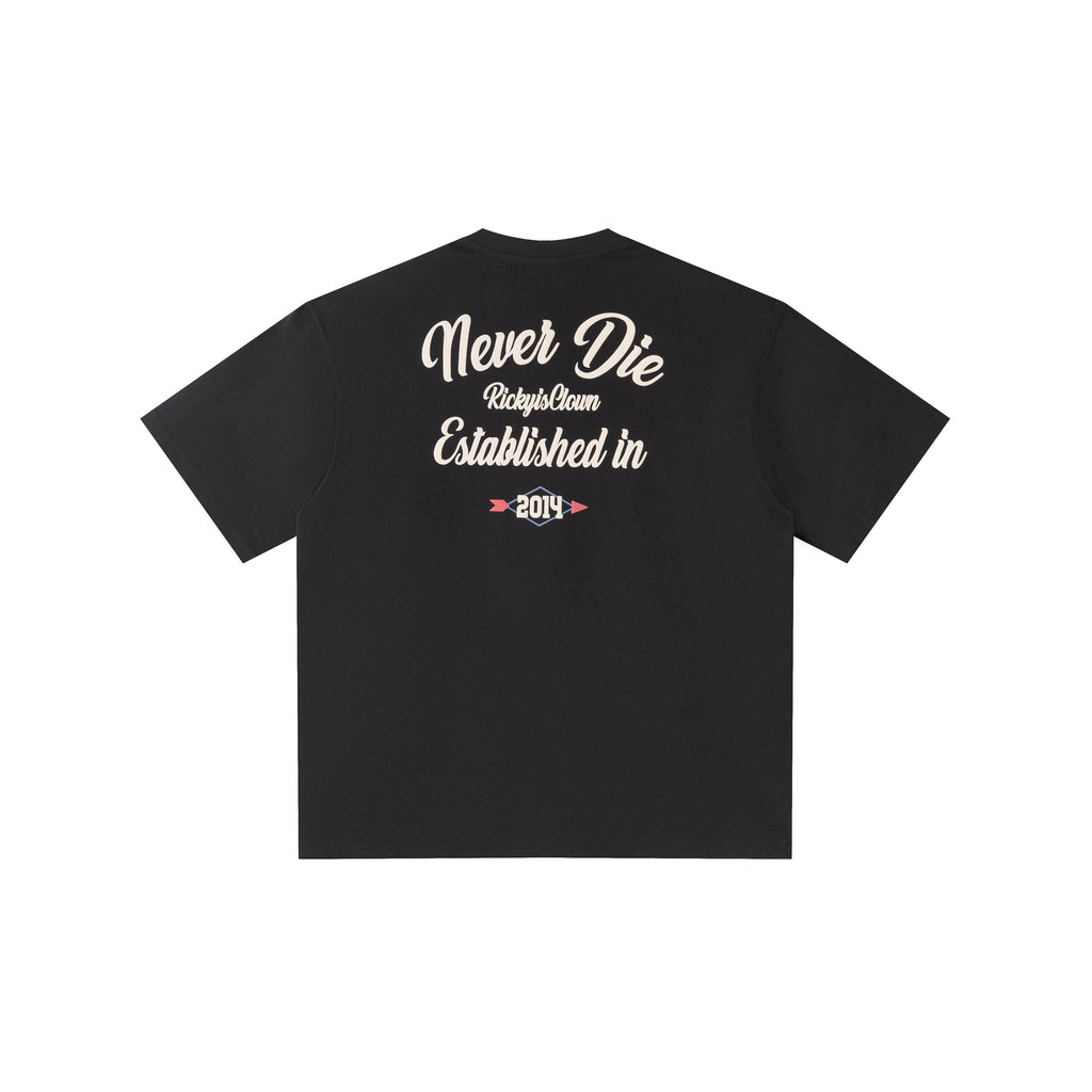 RickyisClown_Velvet_Puff_Cartoon_Drop_Shoulder_Men's_Cotton_Blend_Short_Sleeve_T-shirts_MISSTT