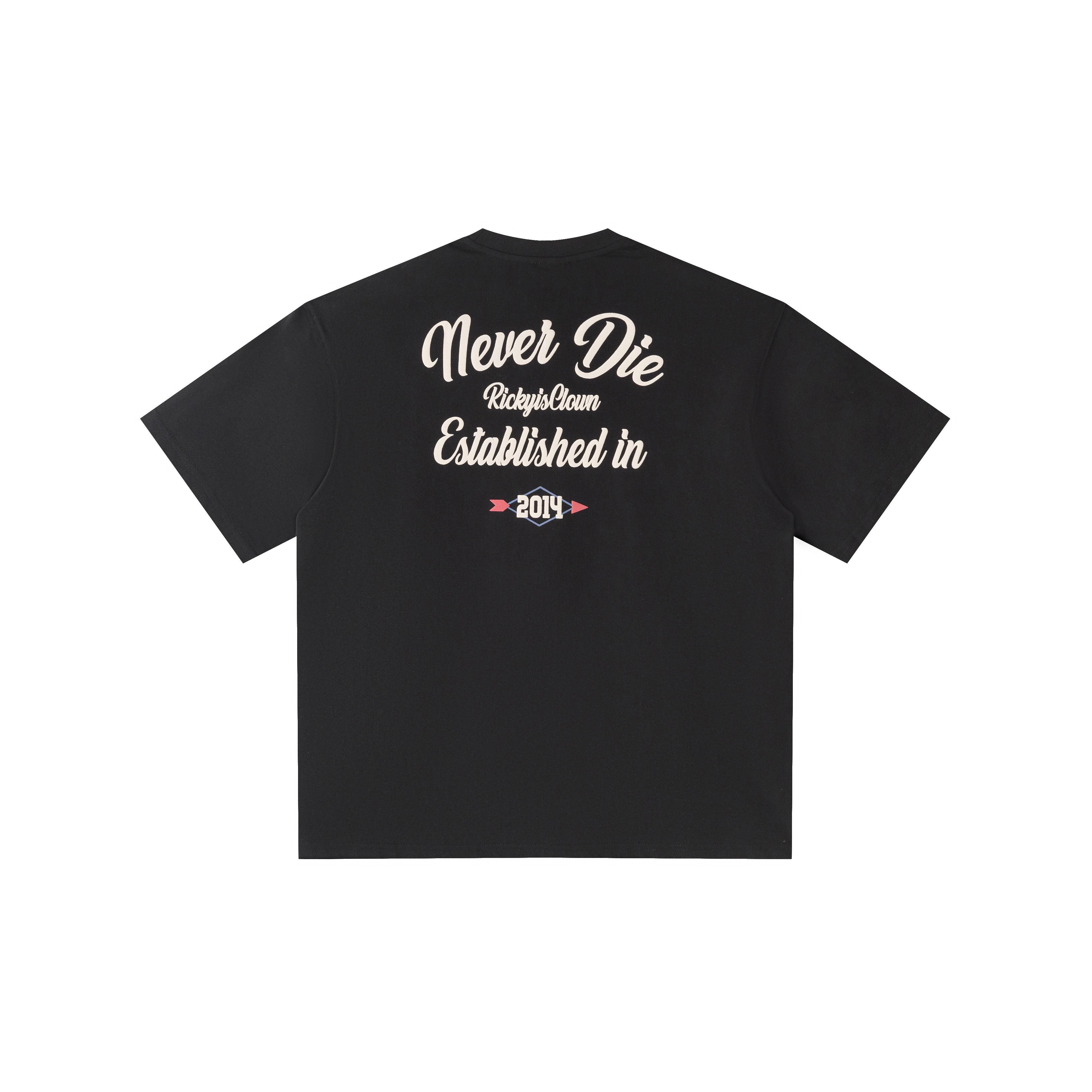 RickyisClown_Velvet_Puff_Cartoon_Drop_Shoulder_Men's_Cotton_Blend_Short_Sleeve_T-shirts_MISSTT