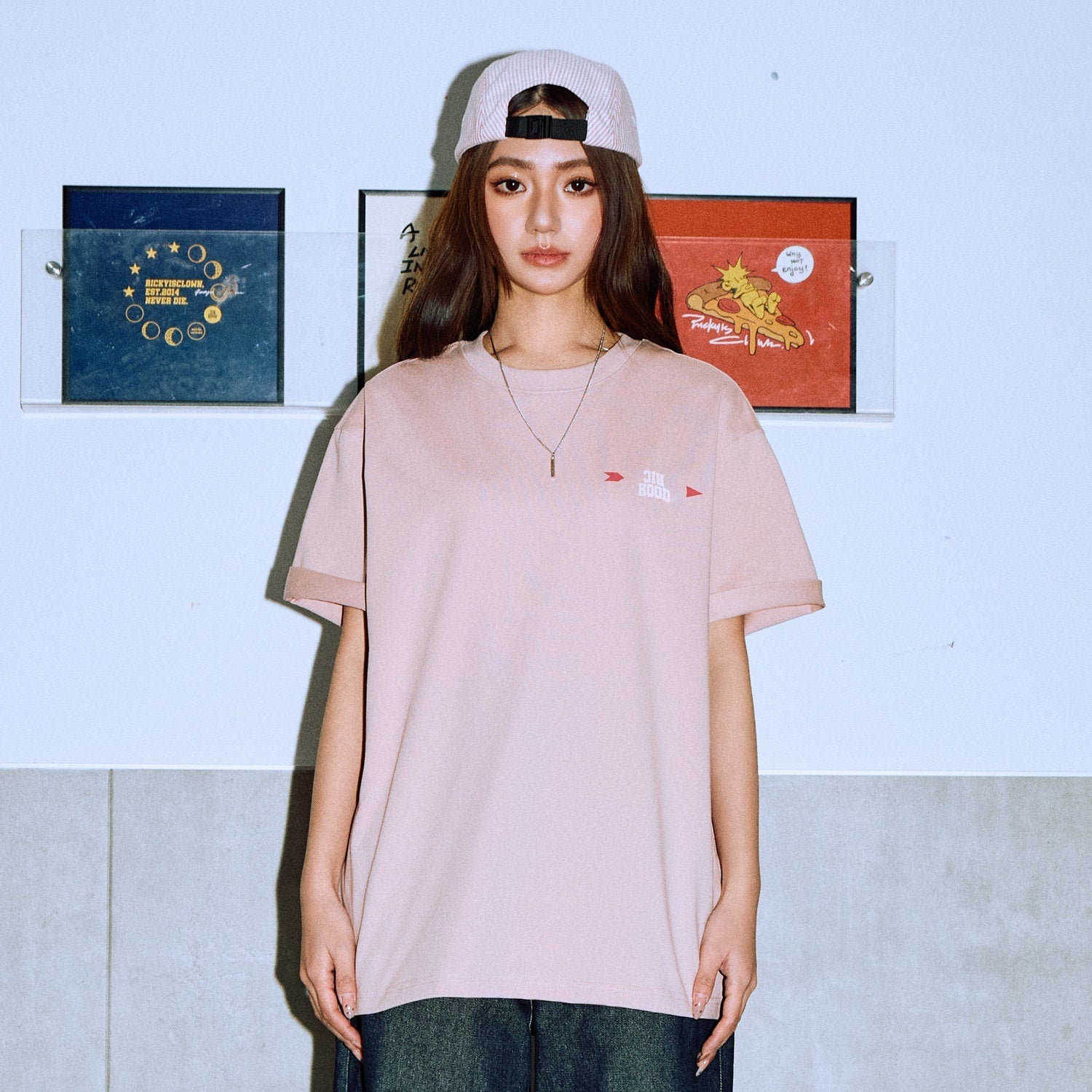 RickyisClown_Velvet_Puff_Cartoon_Drop_Shoulder_Men's_Cotton_Blend_Short_Sleeve_T-shirts_MISSTT