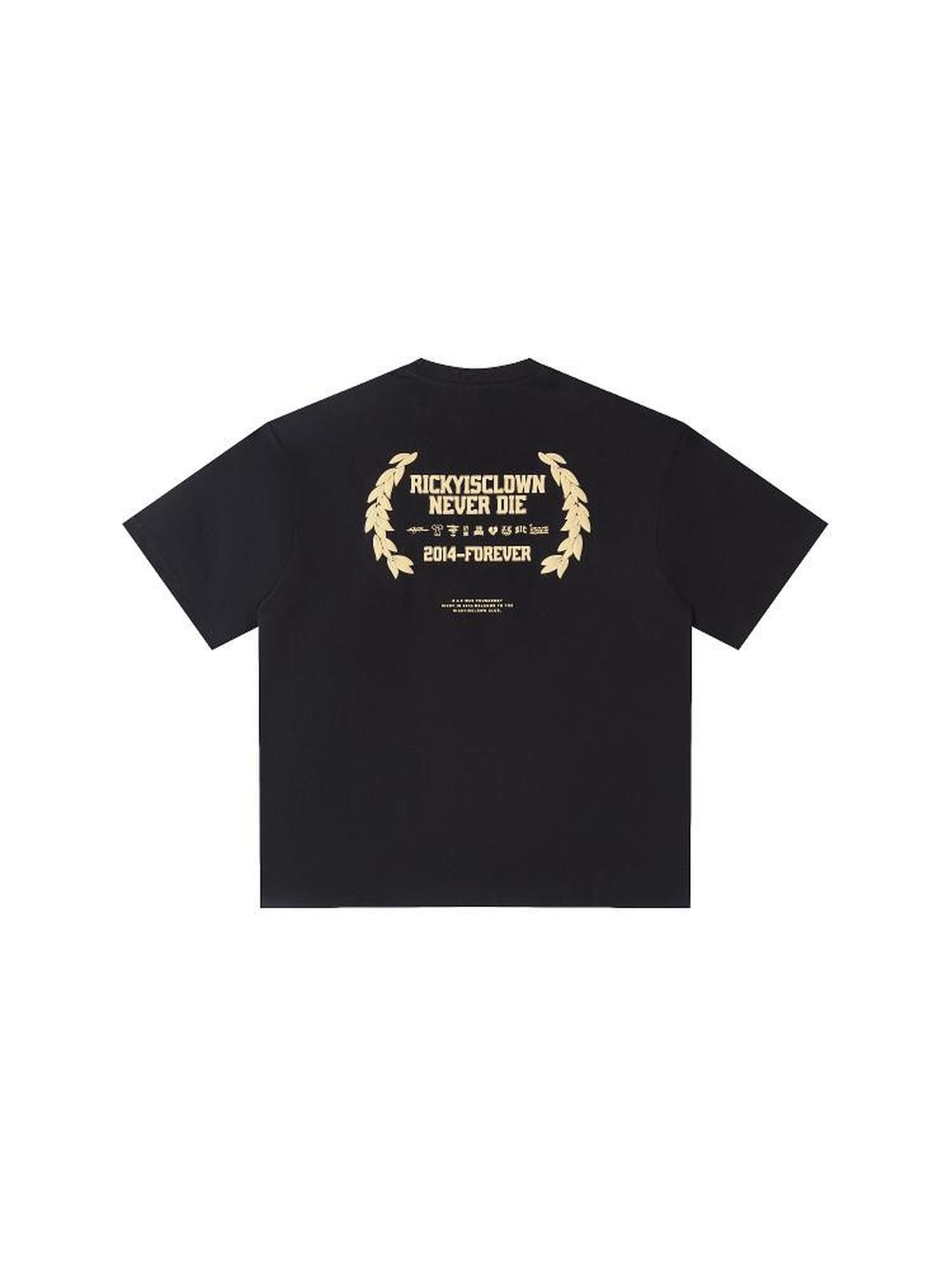 RickyisClown Velvet Wheat Ear Flocked Puff Men's Cotton Blend Short Sleeve T-shirts