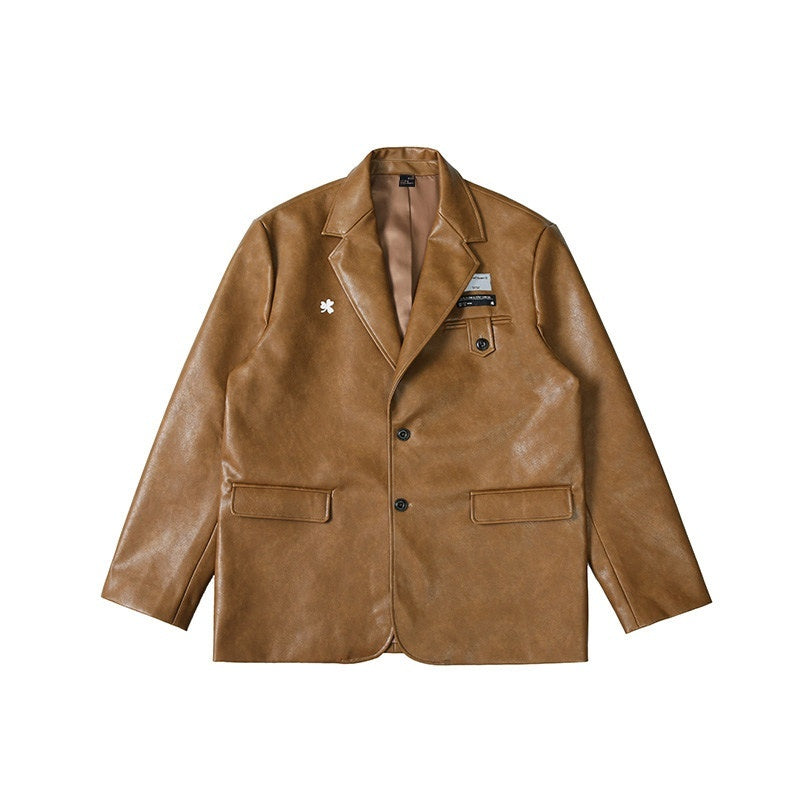RickyisClown_Vintage_Casual_Blazer_Tailored_Matching_Couple_Men's_Leather_Jackets_MISSTT