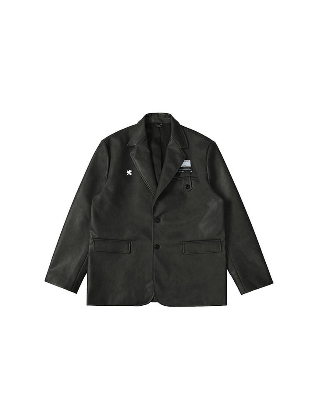 RickyisClown Vintage Casual Blazer Tailored Matching Couple Men's Leather Jackets