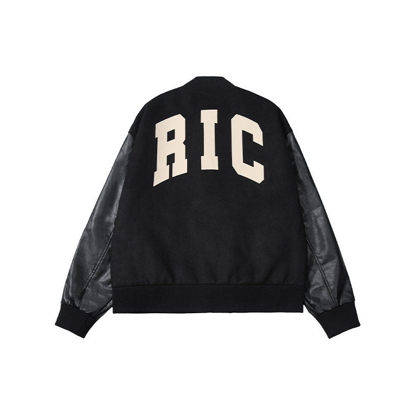 RickyisClown_Vintage_Flocked_Pu_Leather_Sleeve_Padded_Splice_Loose_Men's_Baseball_Jerseys_MISSTT