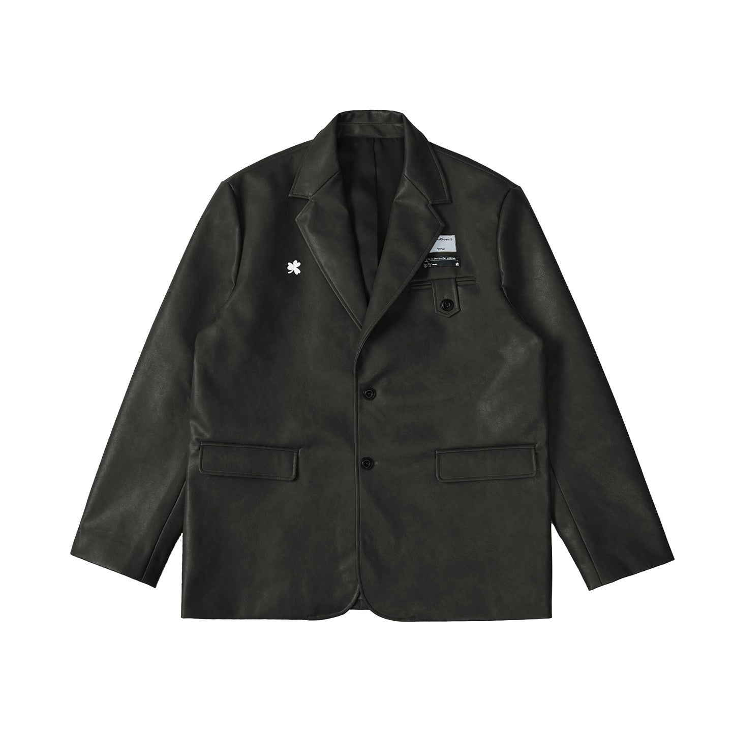 RickyisClown_Vintage_Leather_Two_Button_Single_Breasted_Men's_Polyester_Casual_Blazers_MISSTT