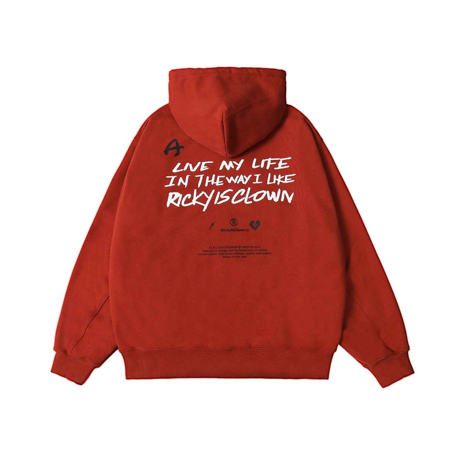 RickyisClown_Vinyl_Record_Letter_Print_Zip_Hooded_Men's_Cotton_Blend_Pullover_Hoodies_MISSTT
