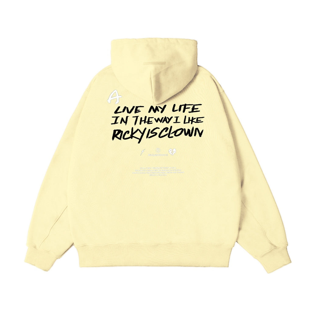 RickyisClown_Vinyl_Record_Letter_Print_Zip_Hooded_Men's_Cotton_Blend_Pullover_Hoodies_MISSTT