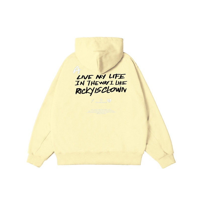 RickyisClown_Vinyl_Record_Print_Heavy_Zip_Hooded_Loose_Men's_Cotton_Blend_Pullover_Hoodies_MISSTT