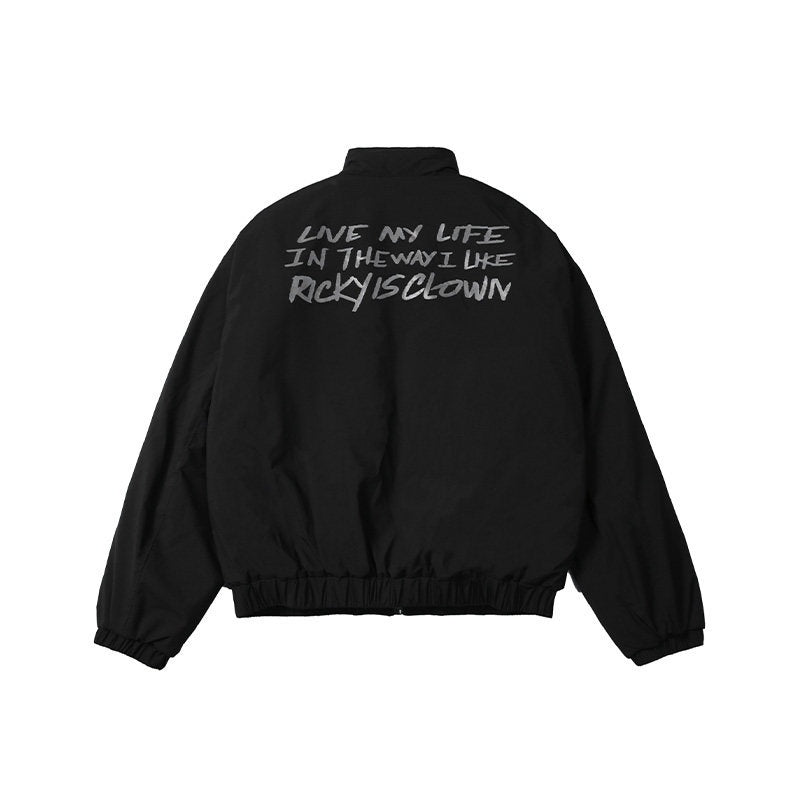 RickyisClown_Vinyl_Record_Print_Loose_Fit_Stand_Collar_Men's_Padded_Softshell_Jackets_MISSTT