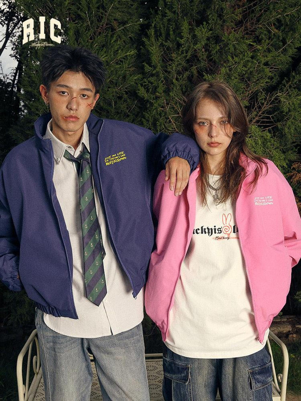 RickyisClown Vinyl Record Print Loose Fit Stand Collar Men's Padded Softshell Jackets