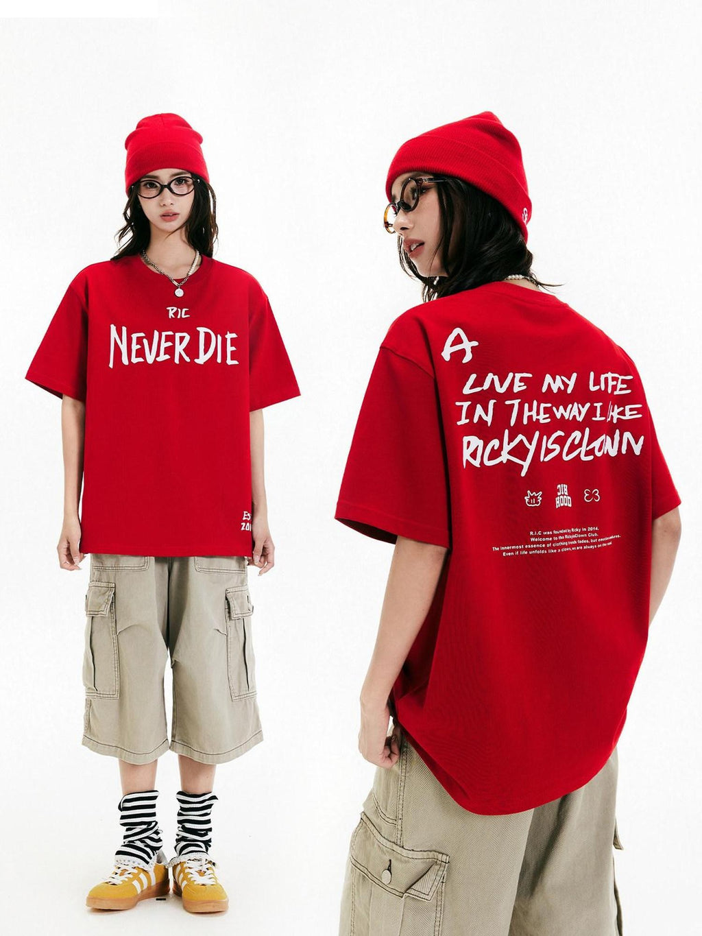RickyisClown Vinyl Record Print Loose Men's Cotton Short Sleeve T-shirts