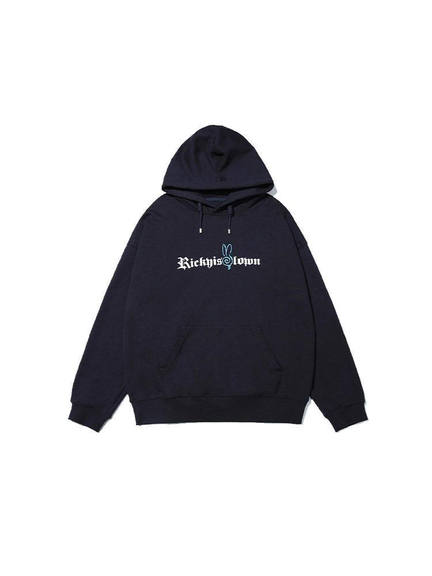 RickyisClown Vortex Rabbit Gothic Lettering Men's Heavyweight Pullover Hoodies