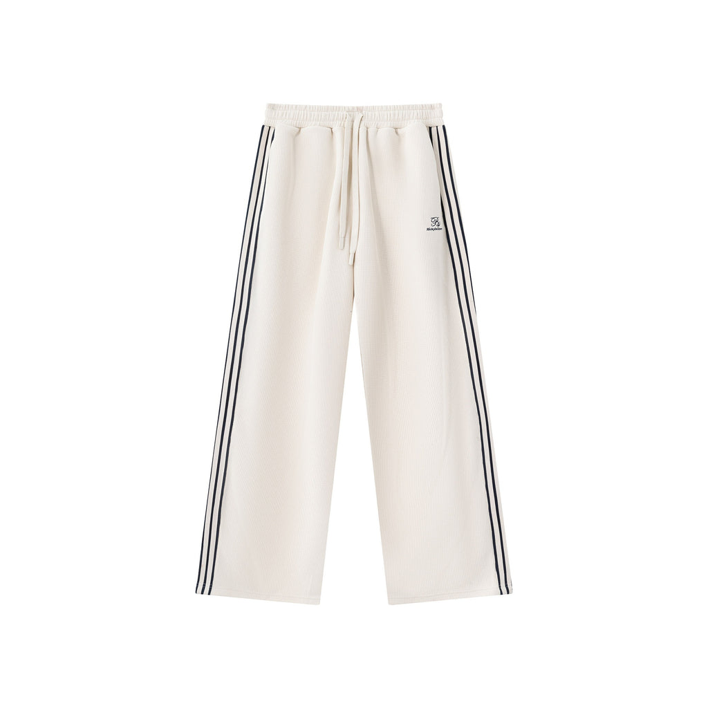 RickyisClown_Waffle_Colorblock_Embroidered_Drawstring_Men's_Polyester_Straight-leg_Pants_MISSTT