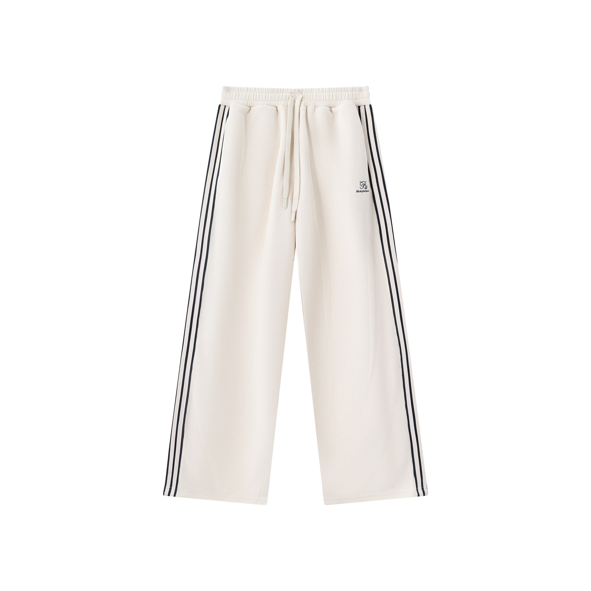 RickyisClown_Waffle_Colorblock_Embroidered_Drawstring_Men's_Polyester_Straight-leg_Pants_MISSTT