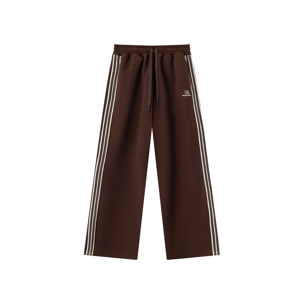 RickyisClown_Waffle_Colorblock_Embroidered_Drawstring_Men's_Polyester_Straight-leg_Pants_MISSTT