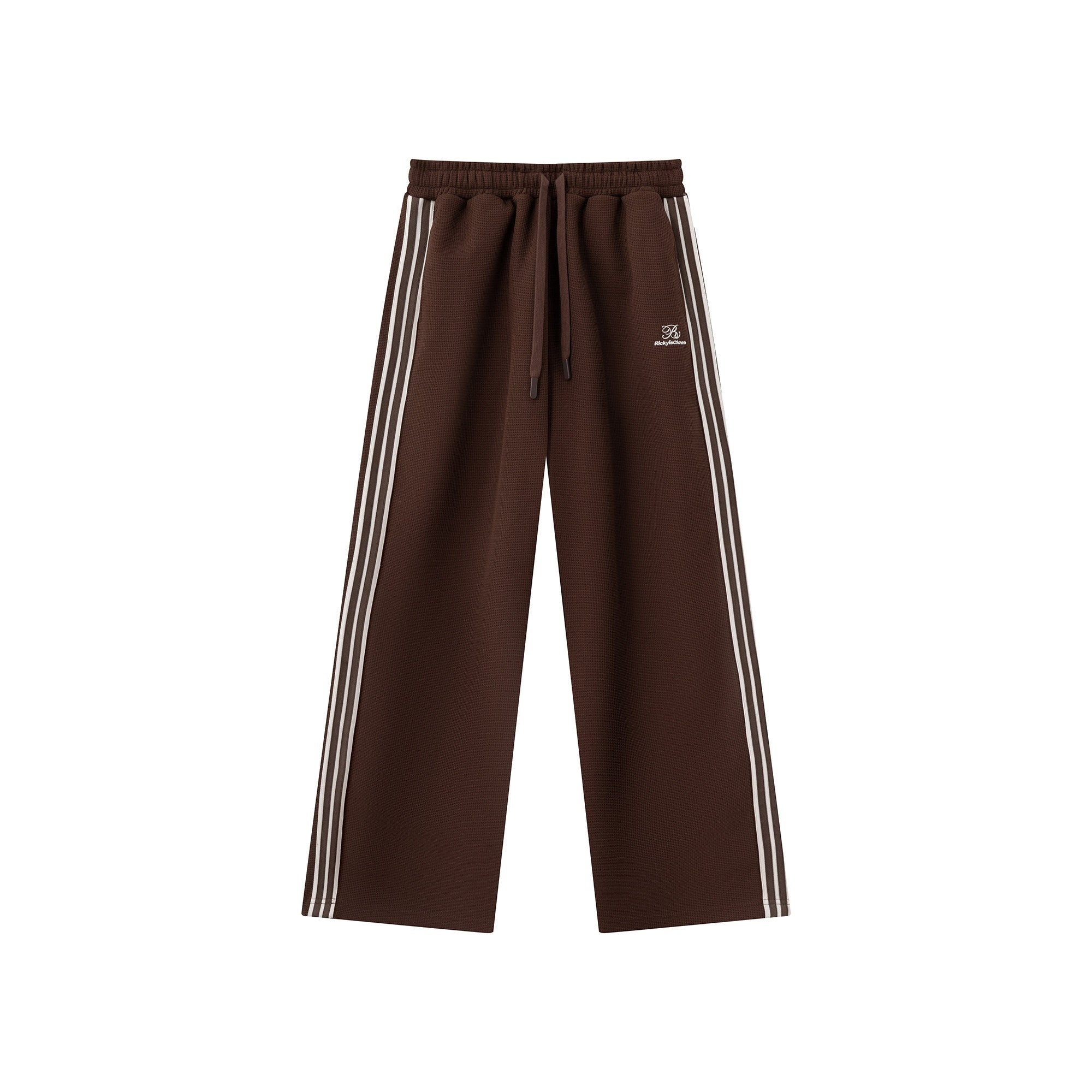 RickyisClown_Waffle_Colorblock_Embroidered_Drawstring_Men's_Polyester_Straight-leg_Pants_MISSTT