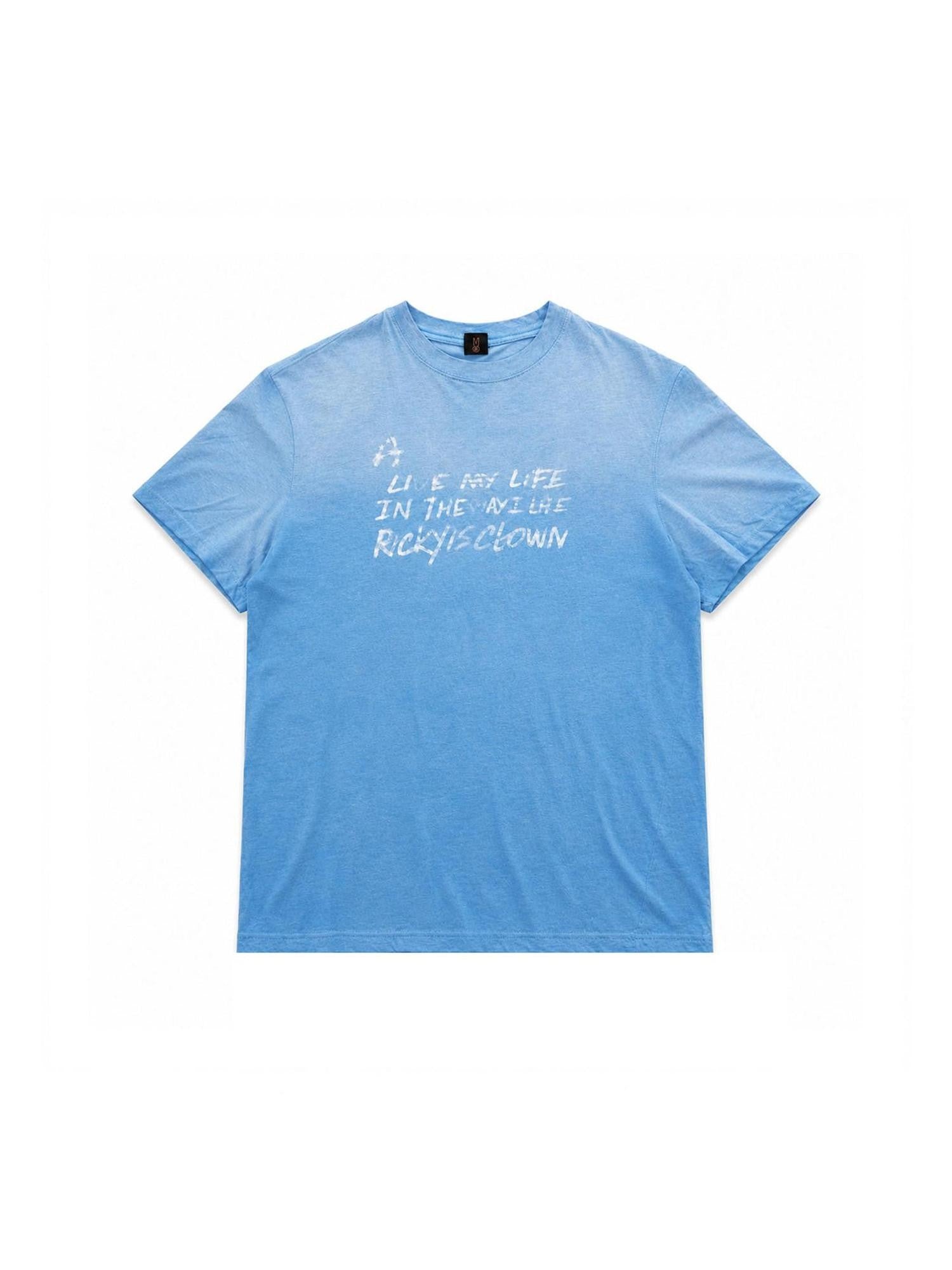 RickyisClown Watercolor Brushstroke Letter Print Men's Short Sleeve T-shirts