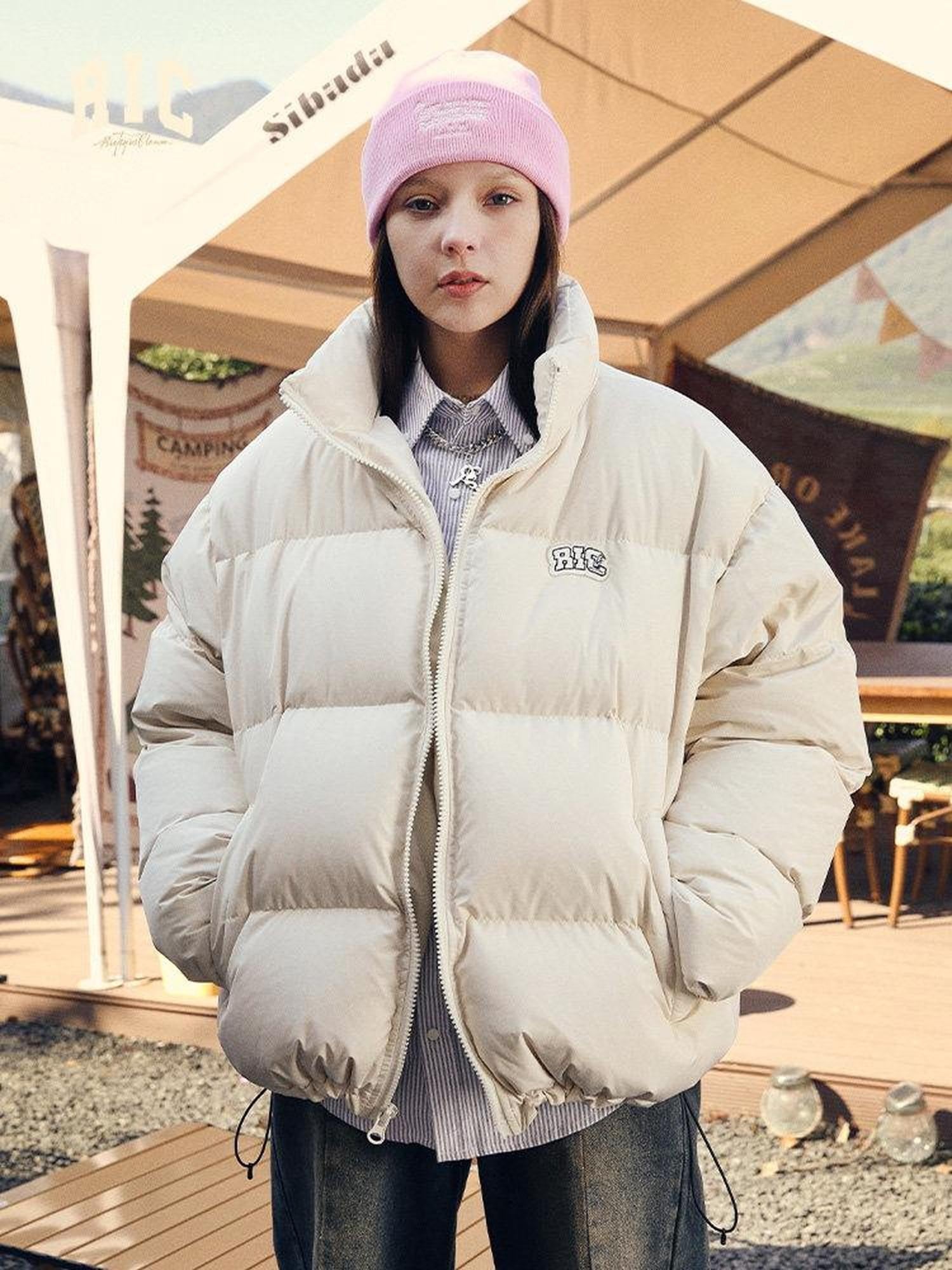 RickyisClown White Thickened Relaxed Fit Men's White Duck Down Down Jackets