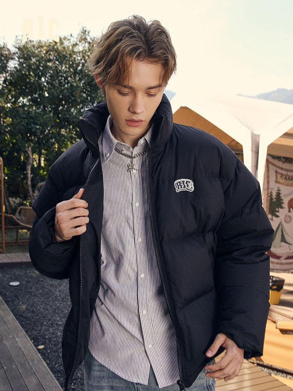 RickyisClown White Thickened Relaxed Fit Men's White Duck Down Down Jackets