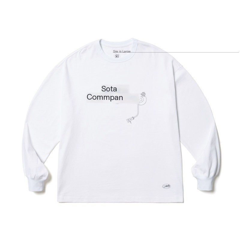 SUPERTOFU_100%_Cotton_Loose_Fit_Crew_Neck_Record_Needle_Graphic_Long_Sleeve_T-Shirts_MISSTT