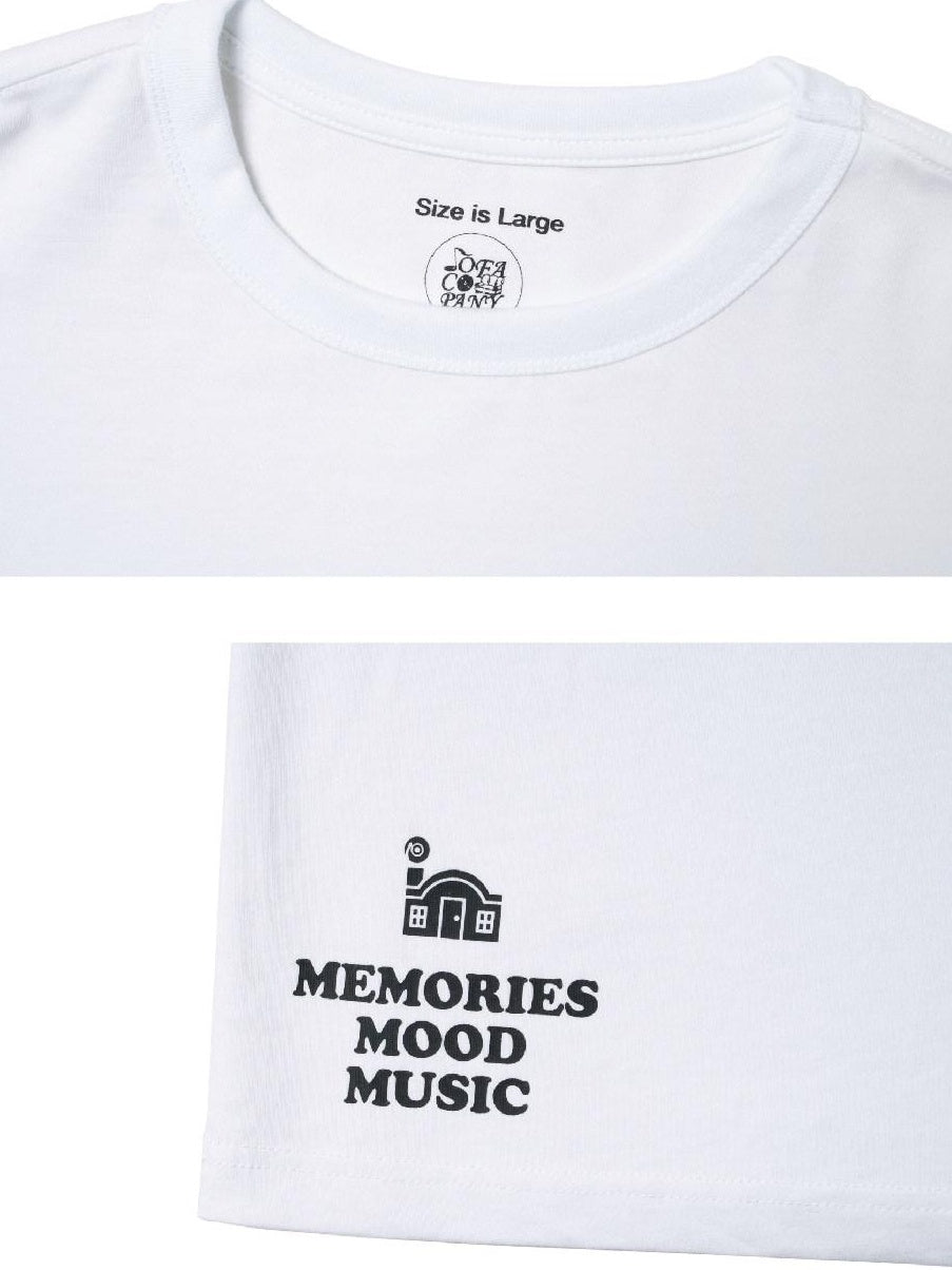 SUPERTOFU 100% Cotton Loose Fit Crew Neck Record Needle Graphic Long Sleeve T-Shirts