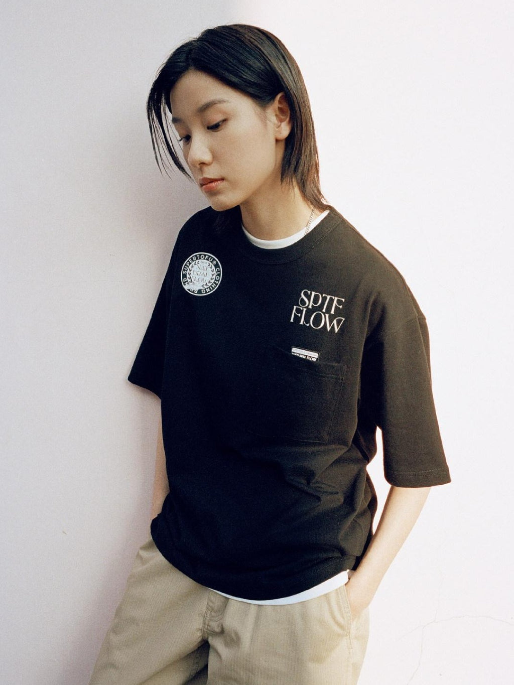 SUPERTOFU 100% Cotton Loose Vintage Letter Print Unisex Round Neck Short Sleeve T-Shirts