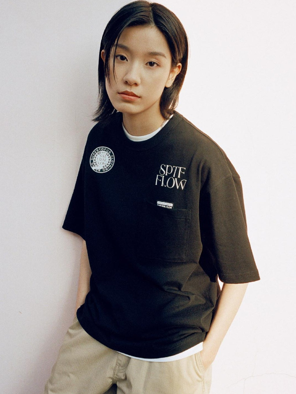 SUPERTOFU 100% Cotton Loose Vintage Letter Print Unisex Round Neck Short Sleeve T-Shirts