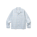 SUPERTOFU_100%_Cotton_Vintage_Distressed_Unisex_Blue_Plaid_Long_Sleeve_Button_Shirts_MISSTT