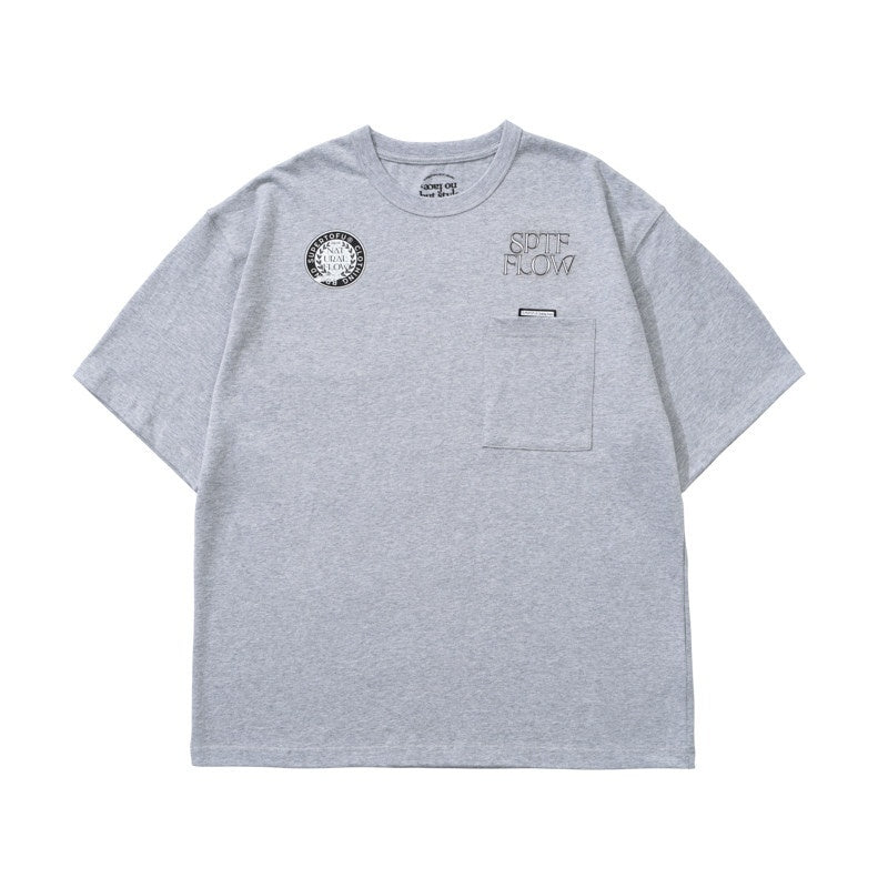 SUPERTOFU 100% Cotton Loose Vintage Letter Print Unisex Round Neck Short Sleeve T-Shirts
