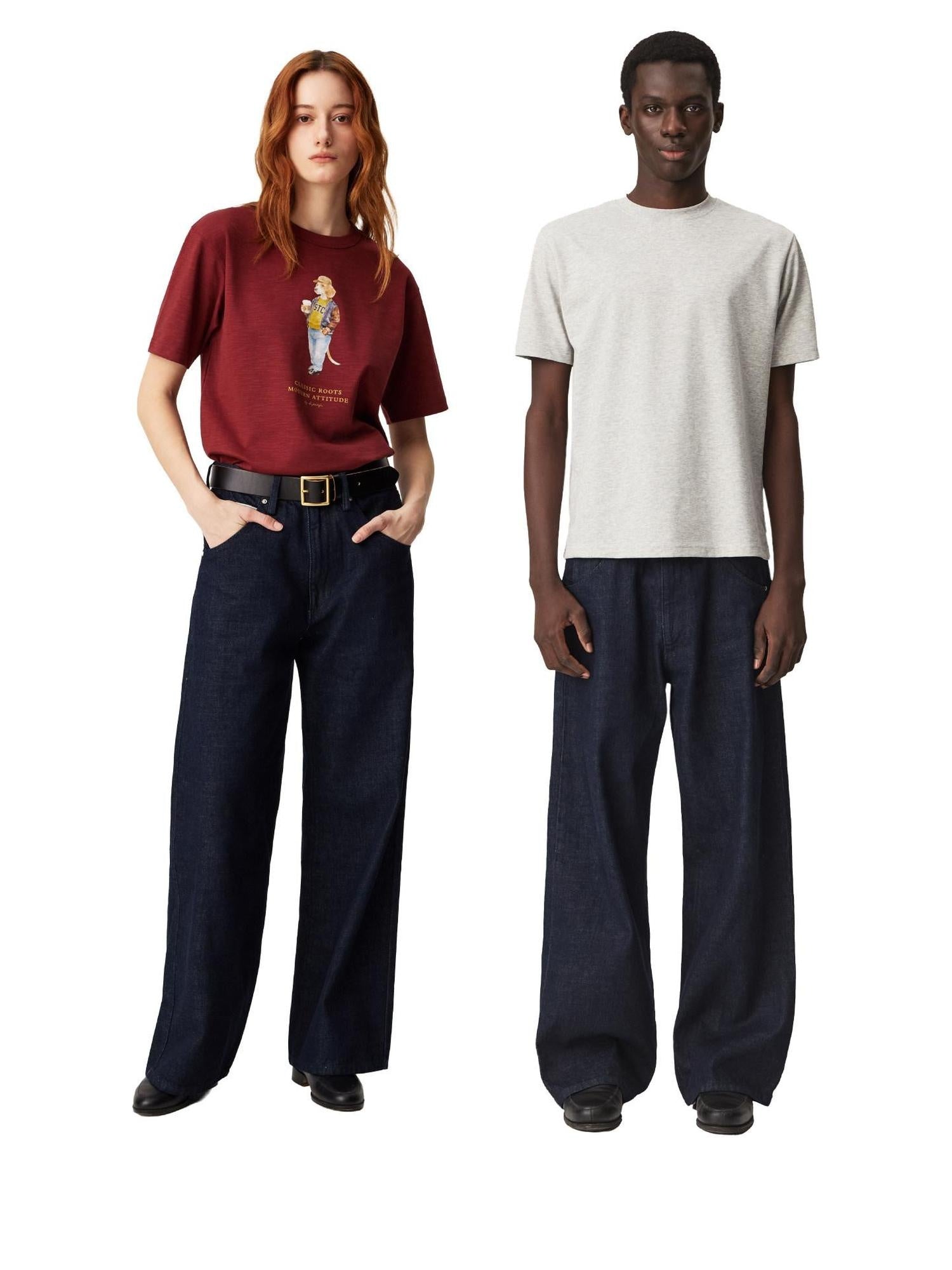 SUPERTOFU 100 Percent Cotton Mid Rise Button Fly Original Color Youth Straight Jeans