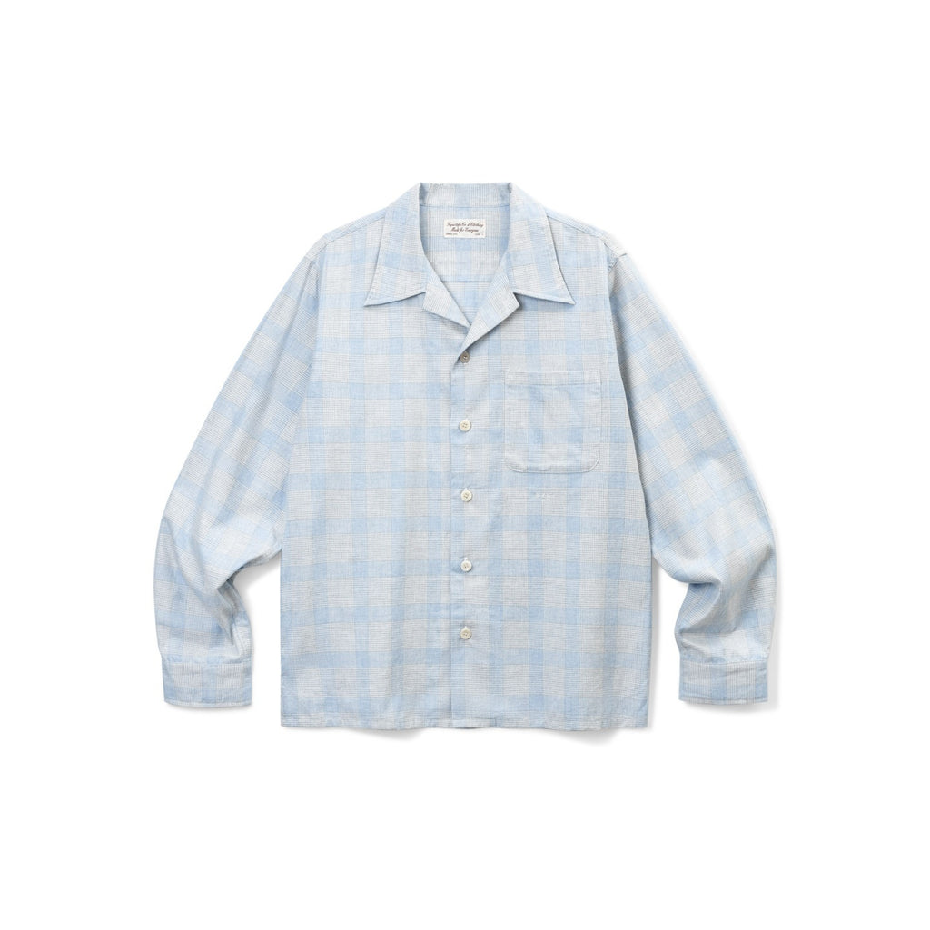 SUPERTOFU 100 Percent Cotton Vintage Plaid Collared Unisex Long Sleeve Blue Shirts