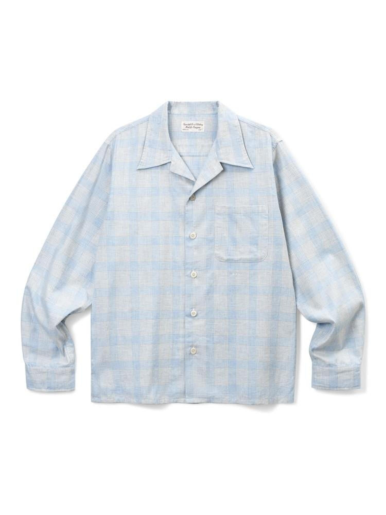 SUPERTOFU 100 Percent Cotton Vintage Plaid Collared Unisex Long Sleeve Blue Shirts