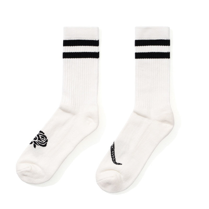SUPERTOFU 3 Pack Discount Striped Classic Unisex One Size Athletic Socks