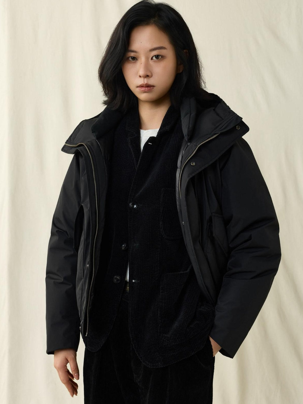 SUPERTOFU 650Fp White Duck Down Hooded Loose Japanese Waterproof Youth Down Jackets