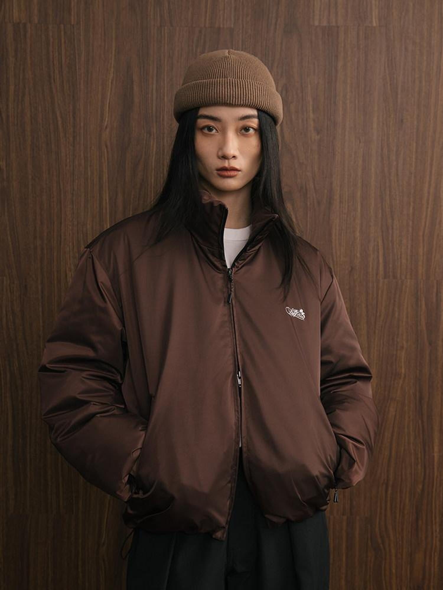 SUPERTOFU 90 Percent White Duck Down Warm Loose Stand Collar Casual Down Jackets